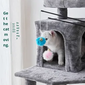 ของเล่นแมวแบบมีสายคล้องคอ ยี่ห้อ Manufacturers Sales รุ่น Bell Wire Cat Interactive พร้อมขนนกและแท่งไม้สำหรับล่อแมว - Product Image 2