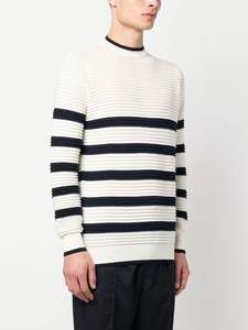 Pull en laine de haute qualité personnalisé à la mode pull en tricot rayé col rond pull pour hommes - Product Image 2