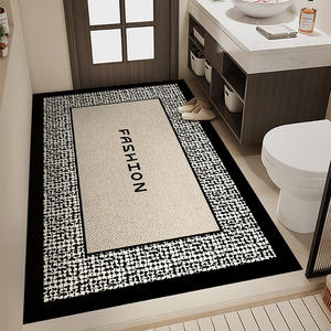 Tapis de bain en terre de diatomées rectangulaire, antidérapant, absorbant, séchage rapide, design minimaliste pour salle de bain, toilettes, entrée - Product Image 3