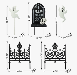 Selección Destacada <span class=keywords><strong>de</strong></span> Halloween: Paquete <span class=keywords><strong>de</strong></span> 6 Estacas Metálicas Colgantes para Jardín con Diseño <span class=keywords><strong>de</strong></span> Rata Esqueletizada y Lápida Negra, para Exhibición Complementaria del Doctor <span class=keywords><strong>de</strong></span> la Peste - Product Image 2
