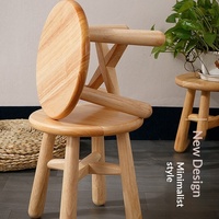 Taburete Pequeño de Madera Maciza, Estilo Minimalista, Banco Compacto para el Hogar, para Cambiar Zapatos o como Mesa de Té