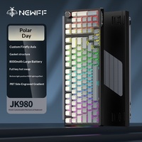 Clavier mécanique sans fil DARK 2,4 GHz, triple mode, rétroéclairage RVB, 104 touches, touches gravées latéralement, personnalisable, branchement à chaud, pour jeux
