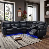 Luxuriöses Leder-Ecksofa mit Elektrischer Liegefunktion Ausziehbar für Villen Modernes Design Komfortable Wohnzimmermöbel mit USB-Anschluss