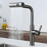 Évier de cuisine en acier inoxydable 304 avec robinet à détection numérique pour mélange d'eau froide et chaude
