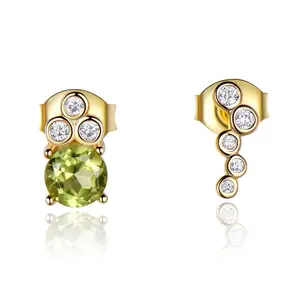 Hot selling European and American women's jewelry fashion 925 sterling silver gemstone earrings Style