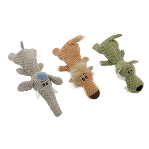 Juguete de Peluche para Perro con Sonido, Diseño de León, Lobo, Elefante, Forma de Animal, Juguete Interactivo para Masticar, Venta al Por Mayor - Product Image 1