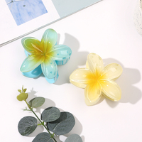 Venta al por mayor verano playa vacaciones nuevo Ins hermosa Plumeria flor plástico pelo garra mujeres hibisco Hawaiano Frangipani pinza de pelo