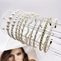 Femmes élégantes perles Ligas Para El Cabello Sweet Hair Bundle Lady Hair Hoops Fashion Girl Hair Accessories Headband
