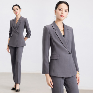 Women's Professional Suit Set Long Sleeve Polyester Anti-Wrinkle Workwear For Office And Service Industry - Product Image 3