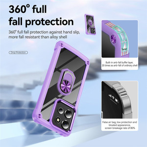 <span class=keywords><strong>4</strong></span> Ecken Stoßfest 360° °   Ring-Ständer mit Linsenschutz TPU+PC Handyhülle für Moto G Play (2025) - Product Image 3