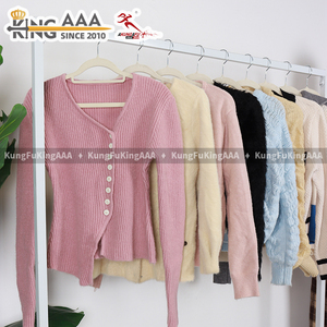 KingAAA - Cárdigan Largo Vintage al por Mayor para Mujer, <span class=keywords><strong>Ropa</strong></span> Usada, Suéter Abierto por Delante, Tejido Grueso <span class=keywords><strong>Retro</strong></span>, Prenda Exterior Informal de Invierno - Product Image 4
