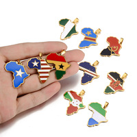 Collier en acier inoxydable carte de l'Afrique Nigeria Côte d'Ivoire Ghana Somalie carte Bijoux pendentifs en acier titane