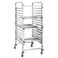 Chariot de service mobile en acier inoxydable, chariot utilitaire à roulettes commercial, chariot de rangement alimentaire pour cuisine, restaurant, hôtel, restauration