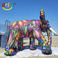 Modèle d'éléphant gonflable géant de dessin animé pour la publicité dans les zoos et l'affichage en extérieur