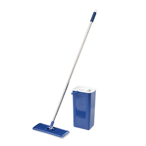 Serpillières plates en microfibre pour nettoyer les sols avec système d'essorage semi-automatique, ensemble serpillière et seau pour le nettoyage domestique - Product Image 4