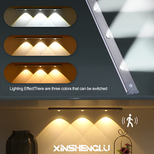 Lumière LED rechargeable à détecteur de mouvement PIR, fixation magnétique, pour armoire, placard, escalier, 3500K, moderne, charge USB-C - Product Image 5