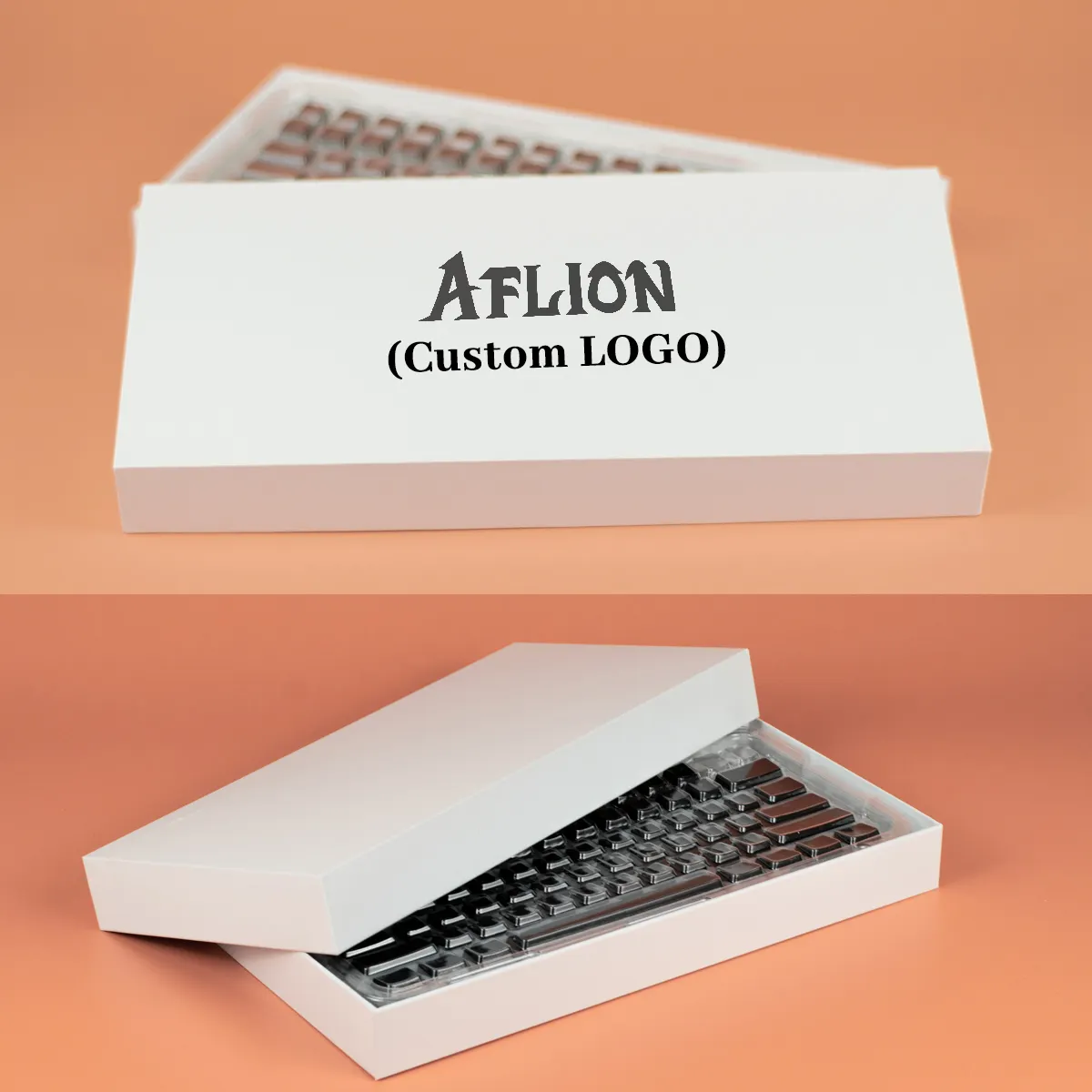 Aflion Custom Logo Gedruckte Verpackung Schlüssel kappe Schlüssel kappe Aufbewahrung sbox Großhandel Computer Keycap Verpackungs box für Keycaps