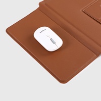 Meilleures ventes : Housse multifonctionnelle 3-en-1 pour ordinateur portable, tapis de bureau et tapis de souris, en cuir PU, pour ordinateurs portables de 12 à 16 pouces, avec support