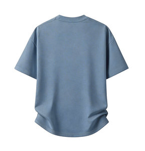 เสื้อยืดคอตตอนสีฟ้าอ่อน 230 กรัม รุ่นใหม่ปี 2026 สำหรับผู้ชาย คอกลม แขนสั้น สีพื้น เรียบง่าย สวมใส่สบาย - Product Image 2