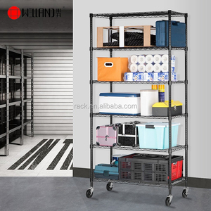 هوم بريميوم 4 طبقات تخزين الرف ، قابل للتعديل المتداول المرآب حامل مزود برفوف متدرجة من السلك الرف - Product Image 3