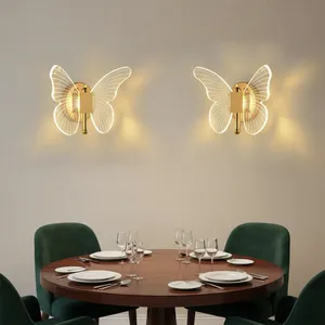 Lampe murale Led tricolore en acrylique, lumières décoratives pour salon, appliques pour chambre à coucher, intérieur moderne et élégant en métal - Product Image 5