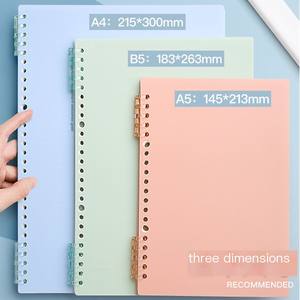 B5 formato bobina a mano a fogli mobili Notebook stampato cancelleria ufficio per studenti con linee orizzontali PP carta copertina diario regalo - Product Image 4