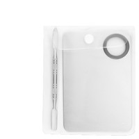 Palette de mélange de couleurs pour nail art en acier inoxydable, plateau de mélange en forme d'anneau, bâtonnets pour cosmétiques et fond de teint, emballage personnalisé avec logo