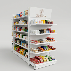 Factory Custom <strong>White</strong> Metal Retail Display <strong>Shelf</strong> Commercial Supermarket Shelving <strong>Unit</strong> for Convenience &amp; Chocolate Shop - Product Image 1