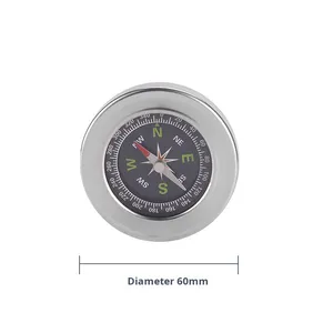 Boussole chinoise en acier inoxydable de 60 mm, pointeur directionnel <span class=keywords><strong>anglais</strong></span>, équipement de plein air, fournitures pédagogiques, vente directe d'usine, cadeau - Product Image 6