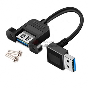Coude inférieur supérieur gauche et droit Usb3.0 mâle à femelle rallonge oreille sangle vis trou connexion ordinateur <span class=keywords><strong>U</strong></span> disque <span class=keywords><strong>Nic</strong></span> - Product Image 1
