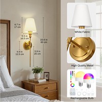Applique murale LED en fer dimmable avec ampoule RGB, télécommande, amovible et sans câblage pour salon, chambre ou grenier