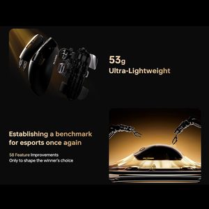 Souris de jeu sans fil ATK <span class=keywords><strong>Dragonfly</strong></span> A9, 7 boutons, légère, 5357g, capteur PAW3950 Ultra / PAW3395, 42000 DPI, sondage 8K - Product Image 4