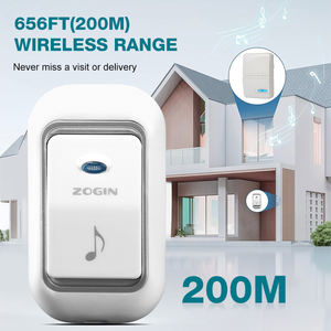 Sonnette <span class=keywords><strong>de</strong></span> magasin <span class=keywords><strong>de</strong></span> café d'appartement Durable <span class=keywords><strong>Portable</strong></span> avec bouton poussoir alimenté par batterie 45 sonneries cloche <span class=keywords><strong>de</strong></span> porte sans fil - Product Image 5