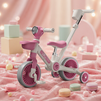Kangtong 2026 Nouveau Vélo d'équilibre multifonctionnel en plastique pour enfants de 2 à 6 ans avec poignée de poussée, lumières, musique et quatre roues pour garçons