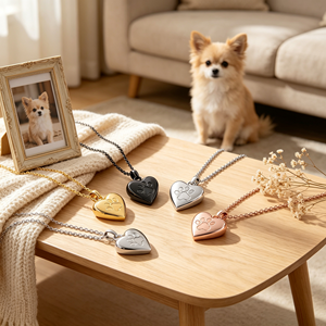 316L roestvrij staal hart pootafdruk huisdier as <span class=keywords><strong>urn</strong></span> ketting te openen herdenkingshanger voor hond kat verlies herdenkingsjuwelen - Product Image 3