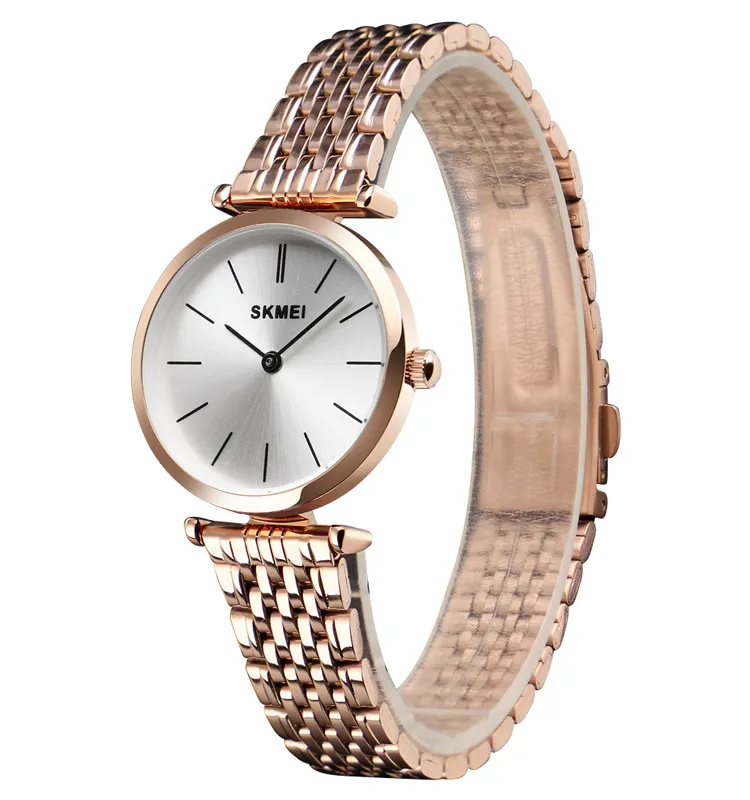 SKMEI 1458 Simple Design Ladies Waterproof Watch Elegant High Quality Hand Clock Gift For Women Stainless Steel Wrist Watch
