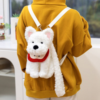 Sac à dos en peluche Feiya West Highland Dog, jouet en peluche, adorable chien en peluche, sac à bandoulière, Saint-Valentin, polyester, coton PP