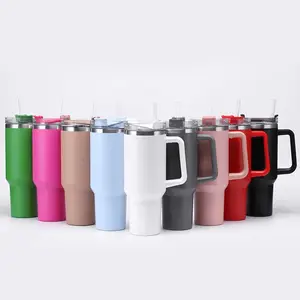 Du lịch thể thao Mug 40oz thép không gỉ cách điện cà phê bia Tumbler Mug với xử lý và nắp với màu sắc tùy chỉnh