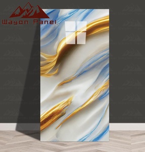 Wayon 3D PET in vinile <span class=keywords><strong>marmo</strong></span> carta da parati autoadesiva alta lucentezza Peel Stick mattonelle per la parete del bagno della cucina pannelli - Product Image 4