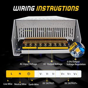 Fonte de Alimentação Ajustável 12V 100A 1200W com Tensão Constante 0-12V, Adaptador Industrial AC 110V-220V <span class=keywords><strong>DC</strong></span> 12V CE FCC - Product Image 5