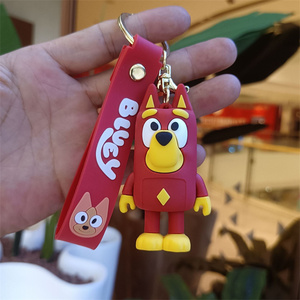 Llavero abridor de botellas de la familia <span class=keywords><strong>Bluey</strong></span> de dibujos animados, colgante para bolso de muñeca de cachorro Bingo Friends, PVC 3D para <span class=keywords><strong>coche</strong></span>, venta al por mayor bts - Product Image 6