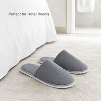 Chaussons d'hôtel jetables pas chers en gros, à bout fermé, en tissu éponge pour spa, complexe hôtelier, ensemble de produits de toilette