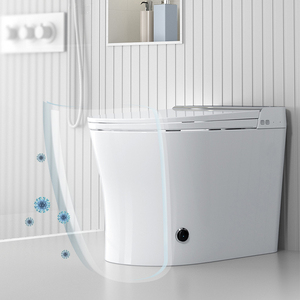 WC intelligent moderne automatique avec bidet intégré, à poser au sol, en céramique, avec télécommande - Product Image 5