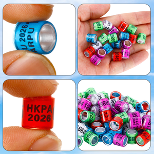 Op maat gemaakte aluminium duivenring, gesloten ID-<span class=keywords><strong>band</strong></span> met logo-optie, milieuvriendelijk en duurzaam voor postduiven (alle seizoenen) - Product Image 3