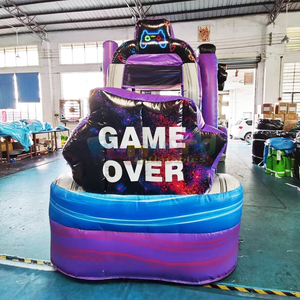 Castillo hinchable <b>inflatable</b> level up bounce house with <b>water</b> <b>slide</b> commercial kids bouncy castle combo - Product Image 4