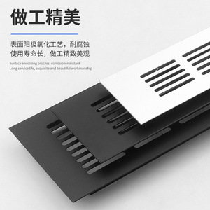 Grille de ventilation en alliage d'aluminium pour armoire, grille de dissipation de chaleur, design moderne et simple, fixation par vis - Product Image 1