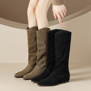 Cialisa Zapatos Para Mujer מעצב חורף אתחול אמיתי עור Bootys בנות גבוהה עקבים טריזים גבירותיי מגפי נשים נעליים - Product Image 4