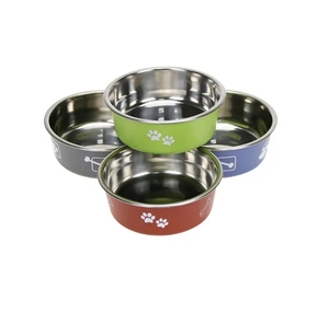 Toptan kaymaz renk paslanmaz çelik köpek kase/hayvan mama kabı/kedi kase kauçuk taban paslanmaz çelik Pet gıda yay - Product Image 1