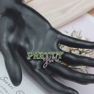 Broches personalizados <span class=keywords><strong>con</strong></span> diseño de aleación de Metal, broches de chica bonita <span class=keywords><strong>con</strong></span> <span class=keywords><strong>palabras</strong></span> en inglés, cristales, rosas, verdes, letras griegas, envío rápido - Product Image 6