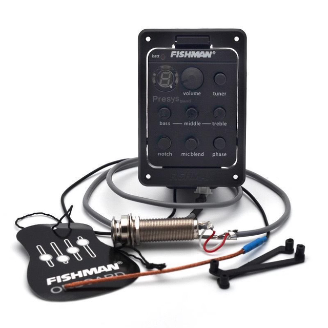 301 Acoustic Guitar Preamp Pickup Guitar Pickup Piezo EQ Tuner Digital Equalizer System Black